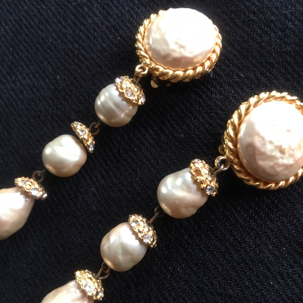 YOSCA Pearl Costume Earrings